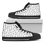 Fish Hook Pattern Print Black High Top Shoes