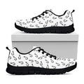 Fish Hook Pattern Print Black Running Shoes