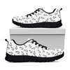 Fish Hook Pattern Print Black Sneakers