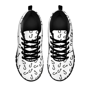 Fish Hook Pattern Print Black Sneakers