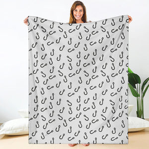 Fish Hook Pattern Print Blanket