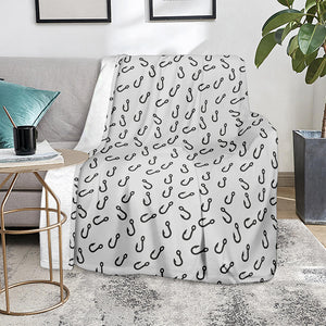 Fish Hook Pattern Print Blanket