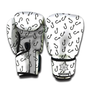 Fish Hook Pattern Print Boxing Gloves