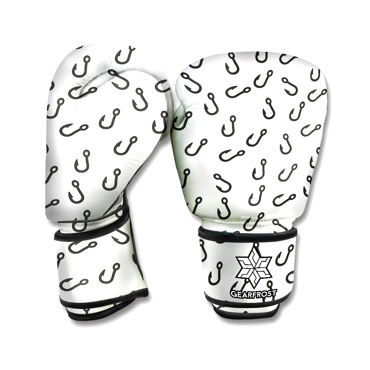 Fish Hook Pattern Print Boxing Gloves