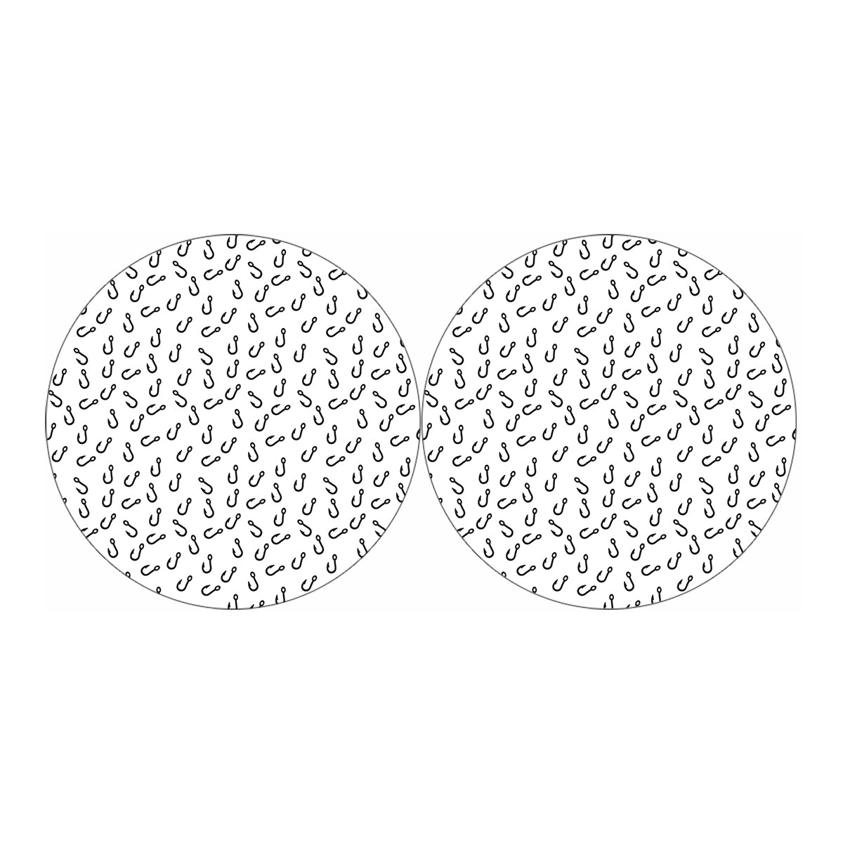 Fish Hook Pattern Print Car Coasters