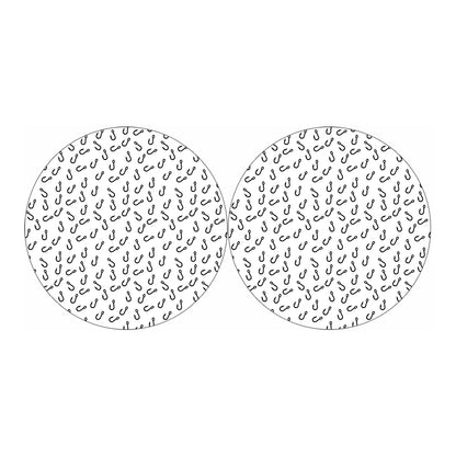 Fish Hook Pattern Print Car Coasters