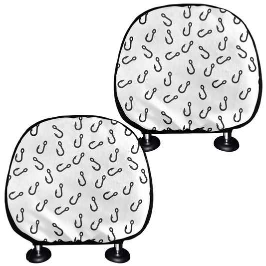 Fish Hook Pattern Print Car Headrest Covers
