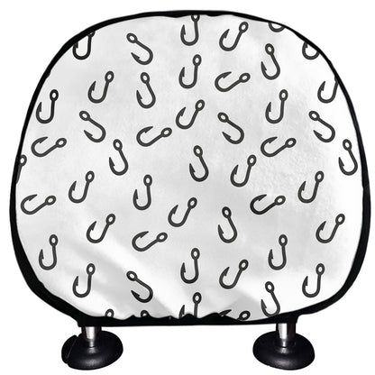 Fish Hook Pattern Print Car Headrest Covers