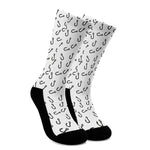 Fish Hook Pattern Print Crew Socks