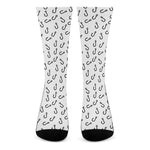 Fish Hook Pattern Print Crew Socks