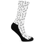Fish Hook Pattern Print Crew Socks