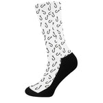 Fish Hook Pattern Print Crew Socks