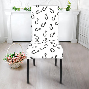 Fish Hook Pattern Print Dining Chair Slipcover