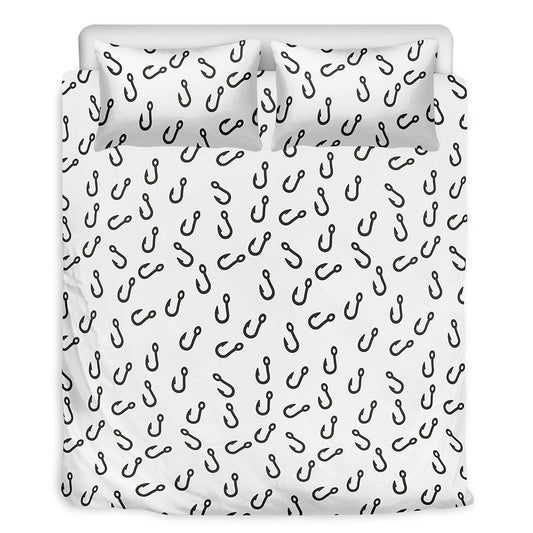 Fish Hook Pattern Print Duvet Cover Bedding Set