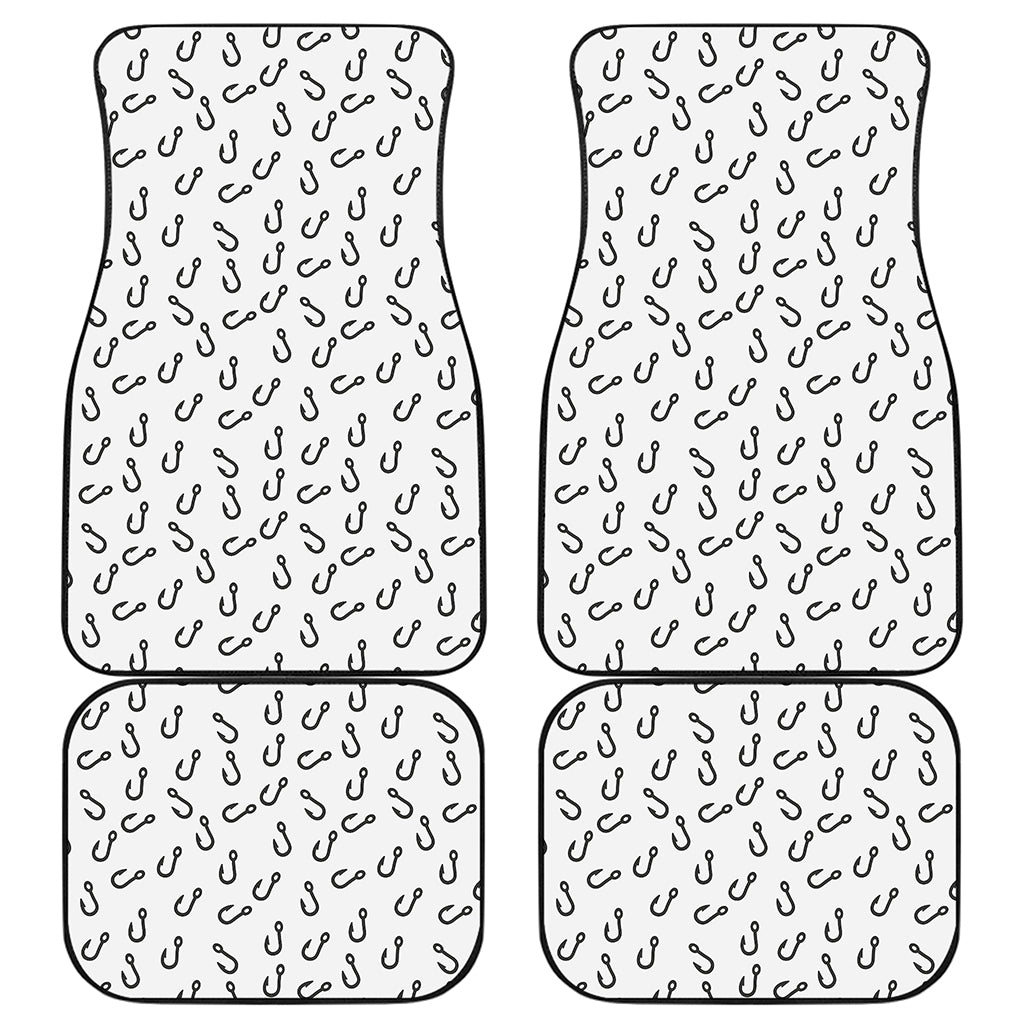 Fish Hook Pattern Print Front and Back Car Floor Mats