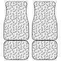 Fish Hook Pattern Print Front and Back Car Floor Mats