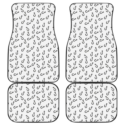 Fish Hook Pattern Print Front and Back Car Floor Mats