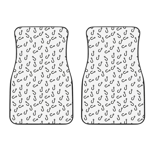 Fish Hook Pattern Print Front Car Floor Mats