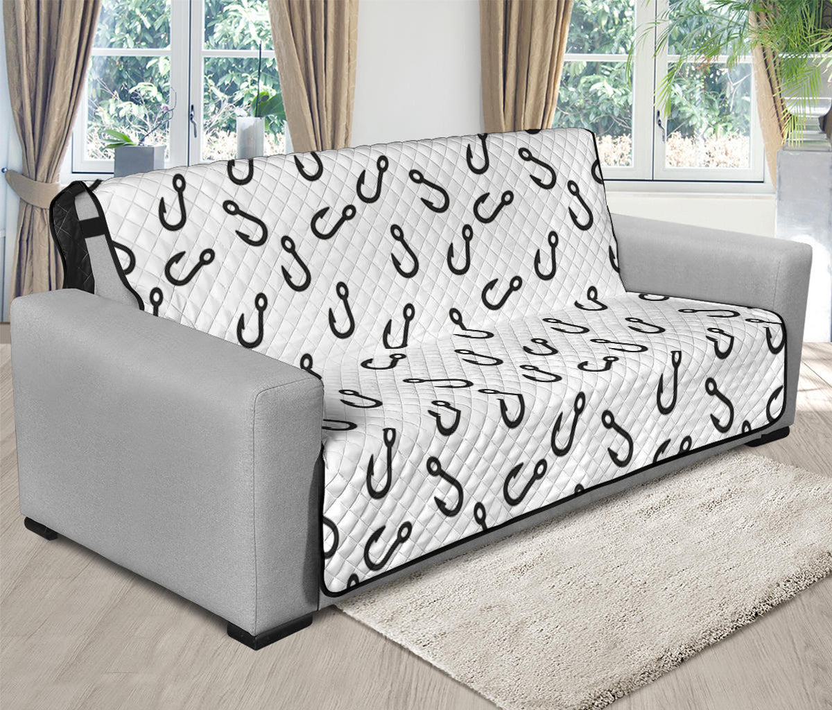 Fish Hook Pattern Print Futon Protector