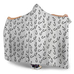 Fish Hook Pattern Print Hooded Blanket