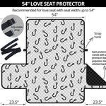 Fish Hook Pattern Print Loveseat Protector