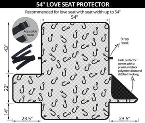 Fish Hook Pattern Print Loveseat Protector