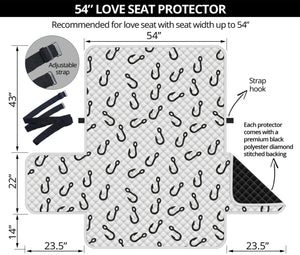 Fish Hook Pattern Print Loveseat Protector