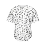 Fish Hook Pattern Print Men's Baseball Jersey