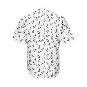 Fish Hook Pattern Print Men's Baseball Jersey