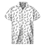 Fish Hook Pattern Print Men's Short Sleeve Shirt