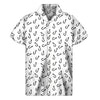 Fish Hook Pattern Print Men's Short Sleeve Shirt