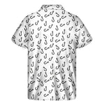 Fish Hook Pattern Print Men's Short Sleeve Shirt