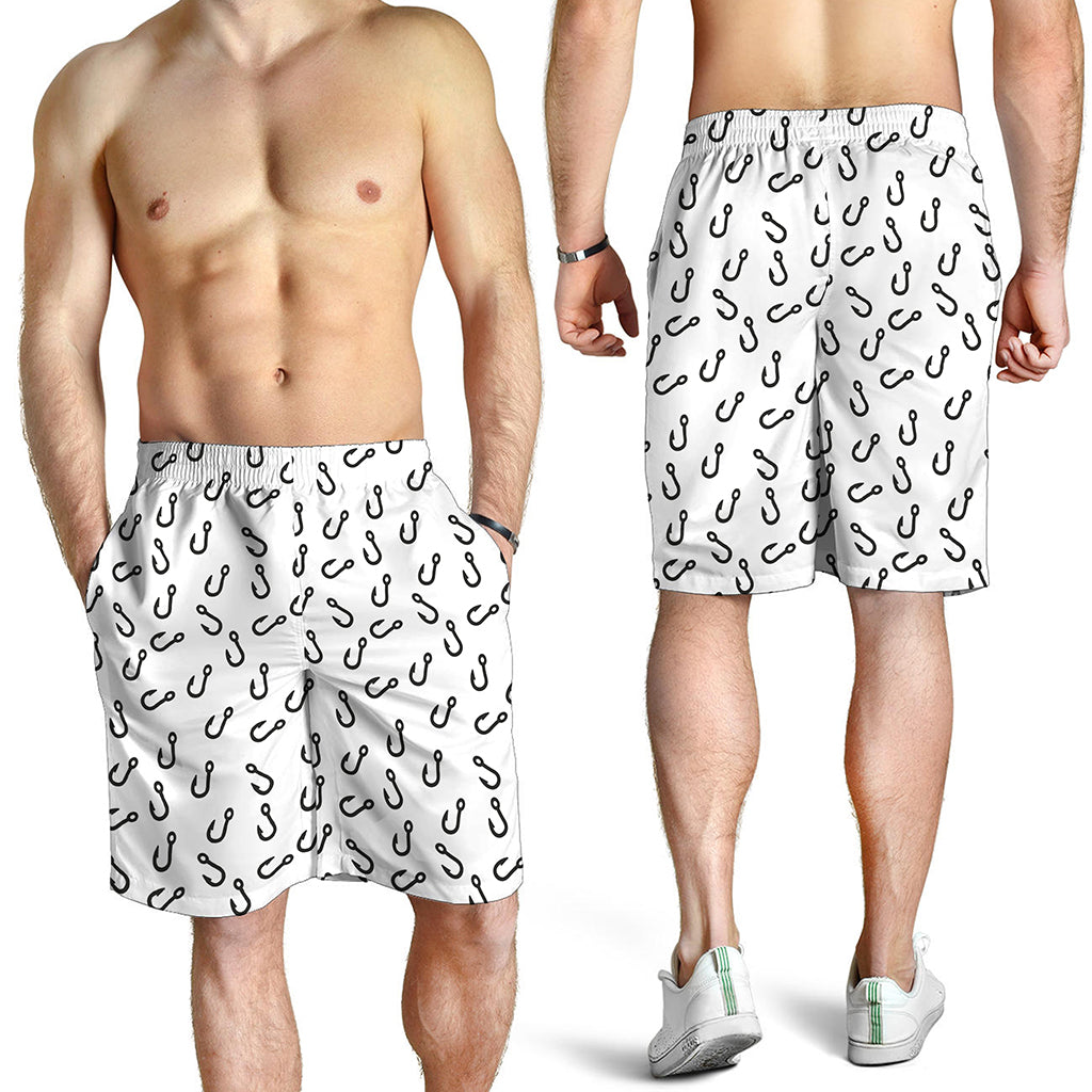 Fish Hook Pattern Print Men's Shorts