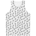 Fish Hook Pattern Print Men's Tank Top