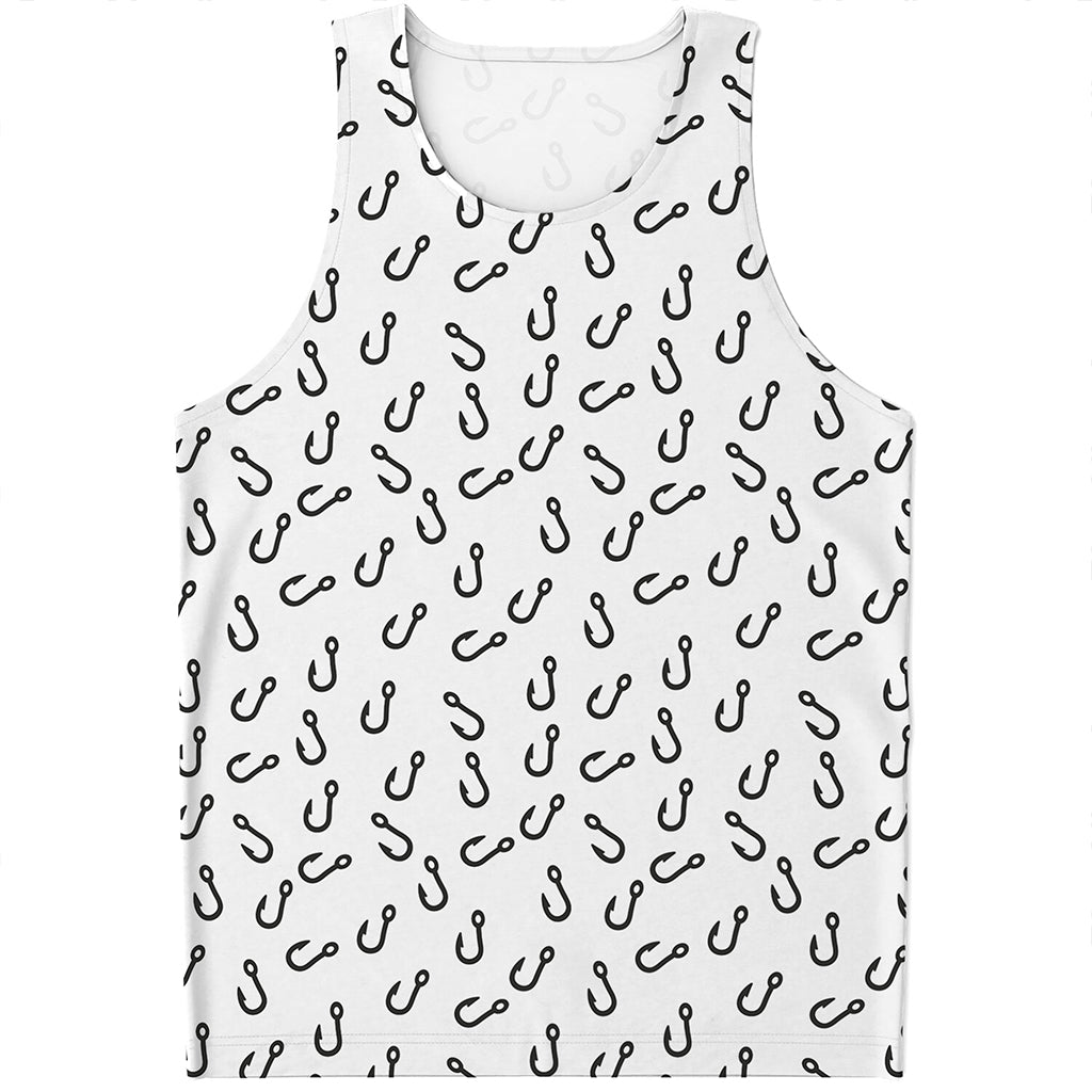 Fish Hook Pattern Print Men's Tank Top