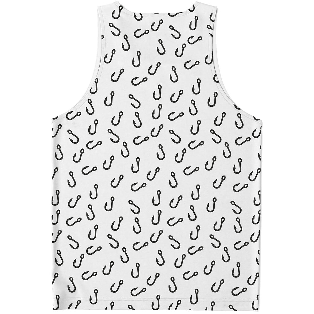 Fish Hook Pattern Print Men's Tank Top