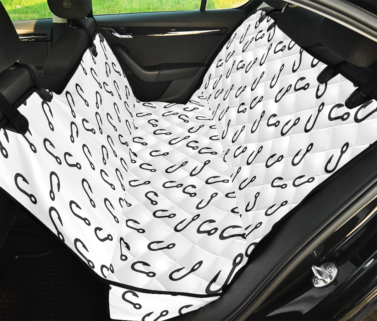 Fish Hook Pattern Print Pet Car Back Seat Cover