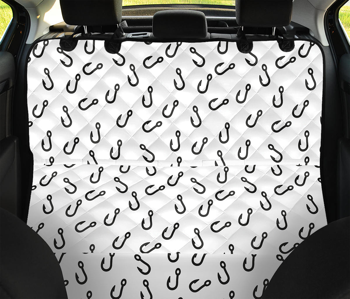 Fish Hook Pattern Print Pet Car Back Seat Cover