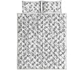 Fish Hook Pattern Print Quilt Bed Set