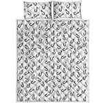 Fish Hook Pattern Print Quilt Bed Set