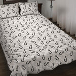 Fish Hook Pattern Print Quilt Bed Set
