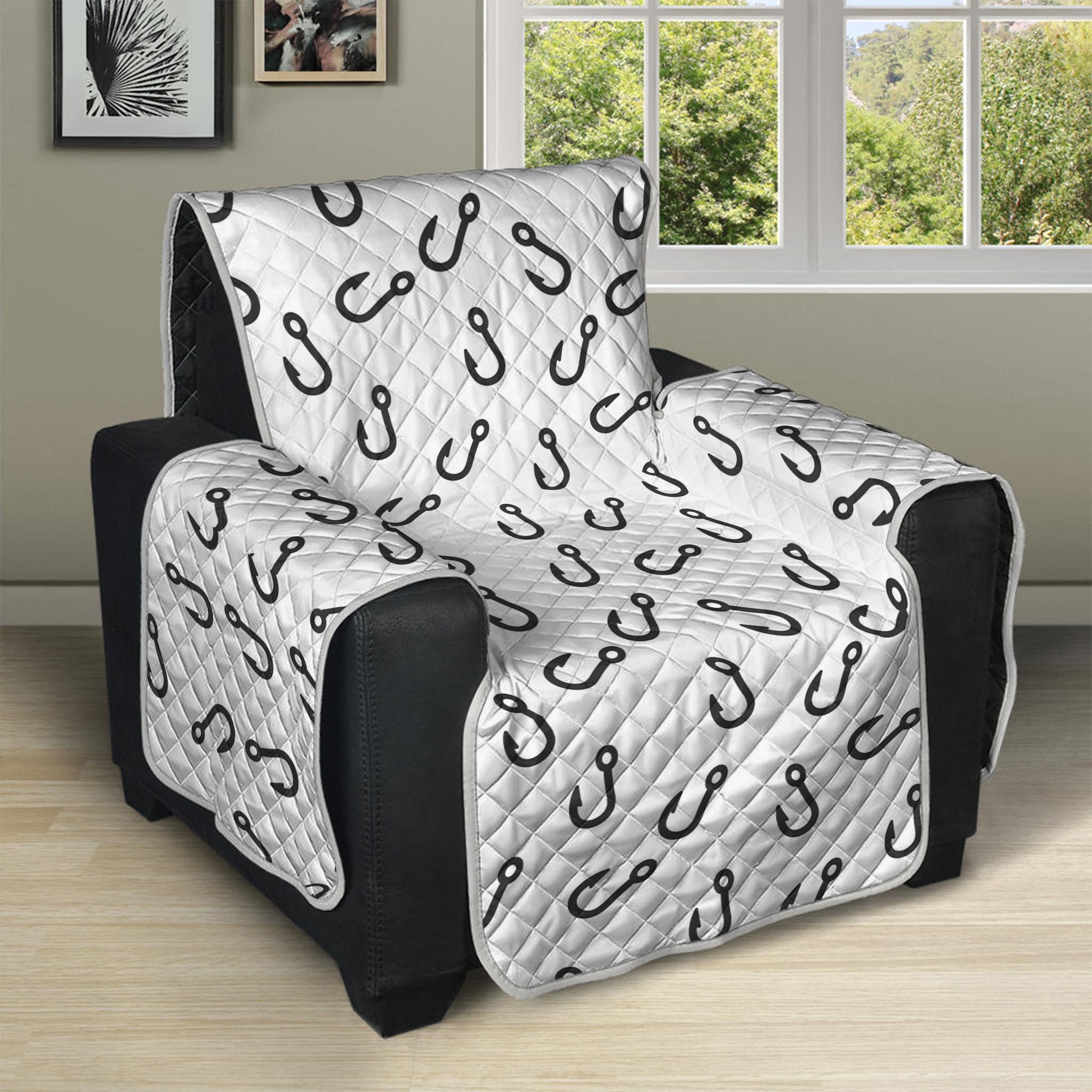 Fish Hook Pattern Print Recliner Protector