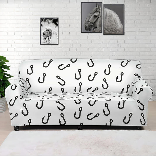 Fish Hook Pattern Print Sofa Cover