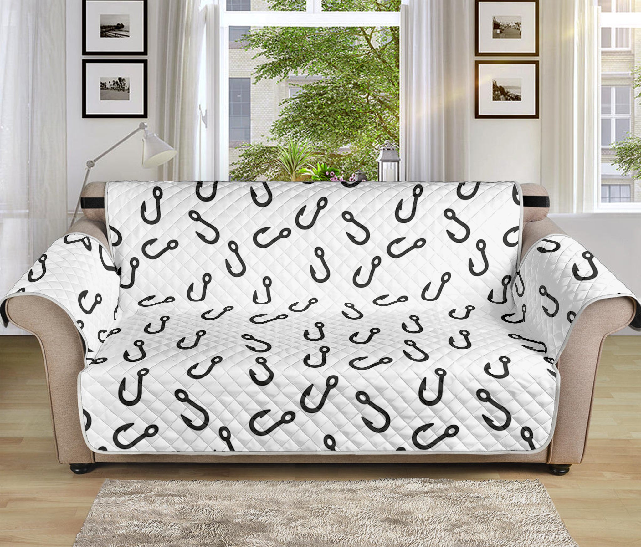 Fish Hook Pattern Print Sofa Protector