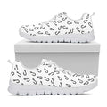 Fish Hook Pattern Print White Running Shoes