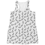 Fish Hook Pattern Print Women's Racerback Tank Top