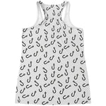 Fish Hook Pattern Print Women's Racerback Tank Top