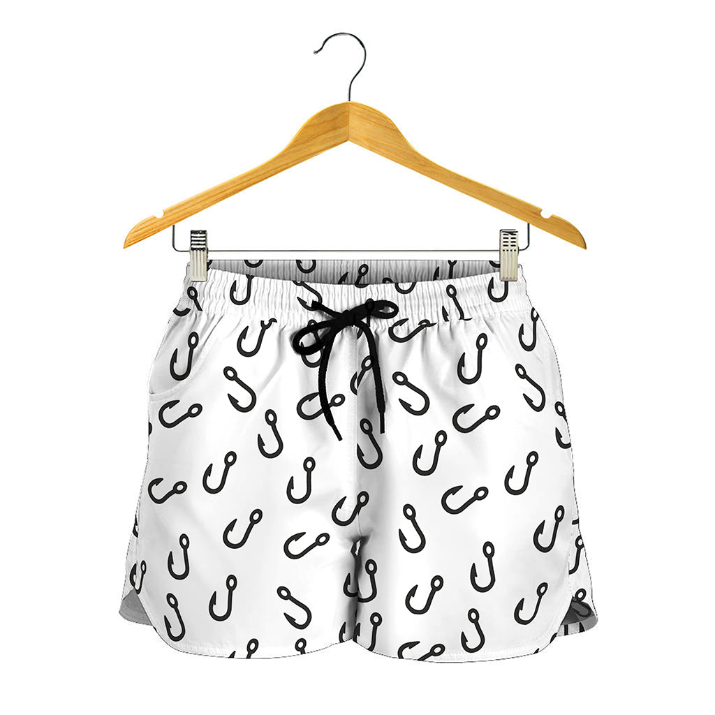 Fish Hook Pattern Print Women's Shorts