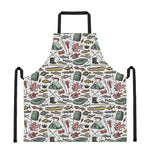 Fishing Equipment Pattern Print Apron