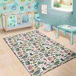 Fishing Equipment Pattern Print Area Rug